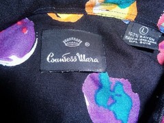 Countess Mara Short Sleeve Button Down Shirt Large Men Rayon Loud Print Vintage