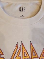 New Def Leppard Logo Mens Medium 80s Glam Rock Armageddon Rocket Sugar White Tee