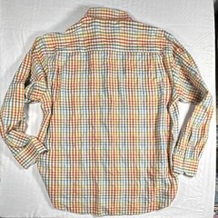 Alan Flusser Men’s XL Multicolor Plaid Woven Cotton Long Sleeve Button-Up