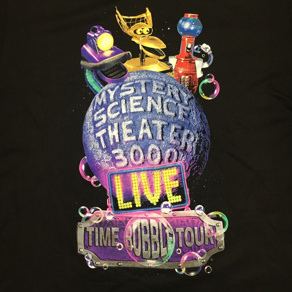 NEW MYSTERY SCIENCE THEATER 3000 MST3K Moon Logo Bubble Tour T-shirt BLACK XXL