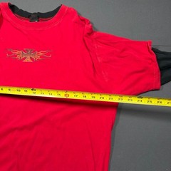 Vintage Y2K West Coast Choppers Faux Layered Long Sleeve Shirt Red Mens L Grunge