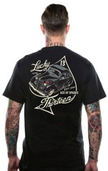 Lucky 13 Ace Of Spades Car EST 1991 Hotrod Adult Mens T Tee Shirt LM1000AS