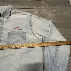 Apple Computer Education Mens Button Down Denim Long Sleeve Shirt XL Vintage