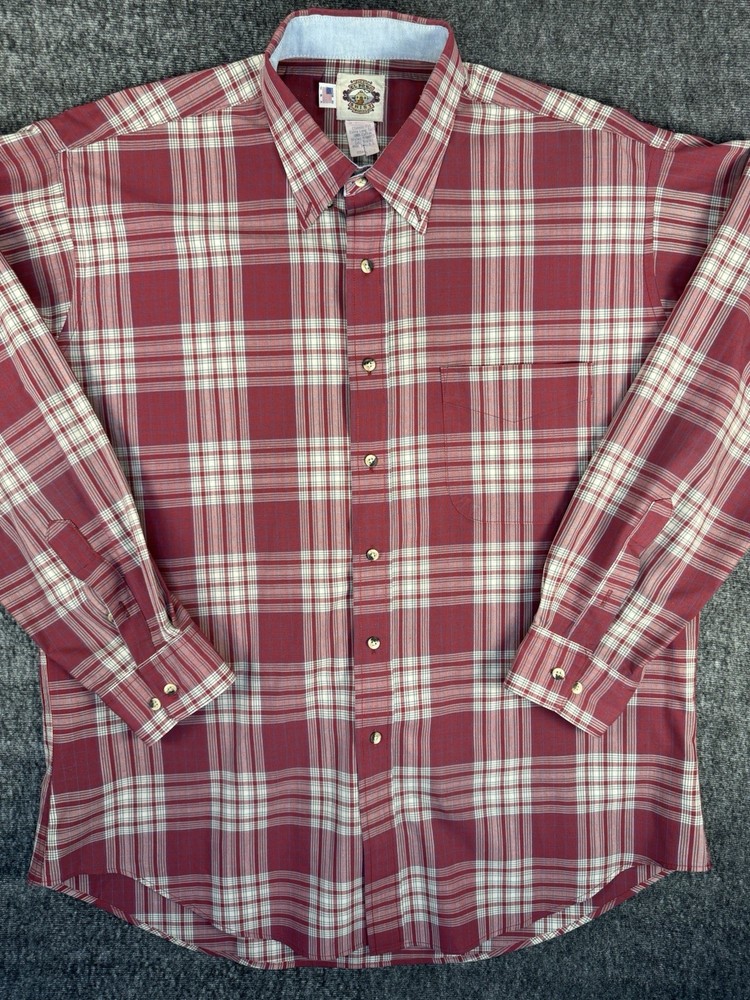 Mens Extra Long Tail Old El Paso Button Up Maroon Western Shirt Made In USA XL