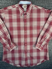 Mens Extra Long Tail Old El Paso Button Up Maroon Western Shirt Made In USA XL