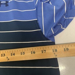 Under Armour Polo Shirt Loose Heatgear Men Small Blue Stripe Active Golf Travel