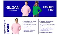 Gildan Ultra Cotton Long Sleeve T-Shirt Style G2400, Dark Heather (1 Pack)- 2XL