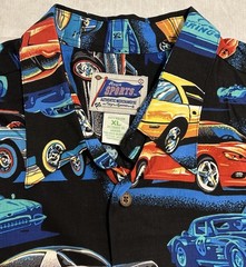 Vintage Reyn Spooner Sports Art Of Eddy Y Corvette Classic Cars Rayon Mens XL
