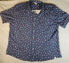Southern Proper navy blue button-down shirt nautical print 4th Of July