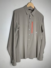 Stoic Mens M Long Sleeve Snap Button Outdoor Hiking Shirt Stretch Beige Collared