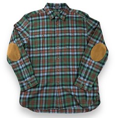 Pendleton Hawthorne Flannel Button Shirt Macduff Tartan Mens Large Elbow Patches