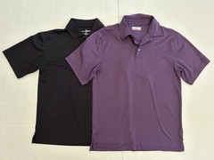 (Lot of 2) Men’s GRAND SLAM Golf Shirts Polo Style Black and Purple Size Small