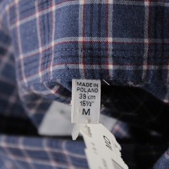 Emanuel Berg NWOT Casual Button Down Shirt Size 39 15.5 M in Blue/Multi Plaid