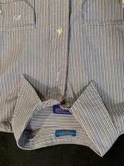 VTG Pendleton Woolen Mills Double Pocket Button Down Cotton Shirt Gray Stripe M
