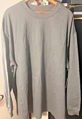 SKIMS T Shirt XL Heavyweight Cotton Mens Relaxed Long Sleeve Lounge Gunmetal New