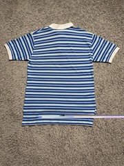 Izod Lacoste Polo Shirt Men’s Size Large Short Sleeve Blue White Striped