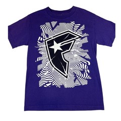 Famous Stars and Straps Purple Graphic Tee Shirt Mens Small F Logo Swirl