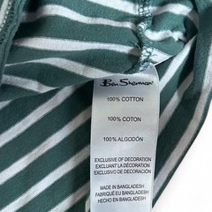 Ben Sherman Green and White Striped Polo Shirt Size M