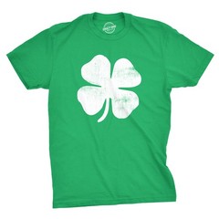 Mens Four Leaf Clover T Shirt Funny Saint Patricks Day Shamrock Lucky Irish Tee
