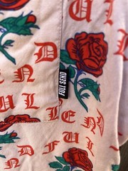 Men’s Full Send Button-Down Shirt Multicolor Roses Spell-Out XL Street Art City