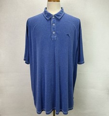 Tommy Bahama Blue Tencel Polyester Blend Textured Polo Shirt Men’s Size 3XLB