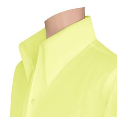 High Open Button-Down Collar 100% Cotton Yellow Shirt for Men Party Style Unique
