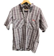 Ben Davis Short Sleeve Grey Plaid 1/2 Zip Men’s T-Shirt Size Large
