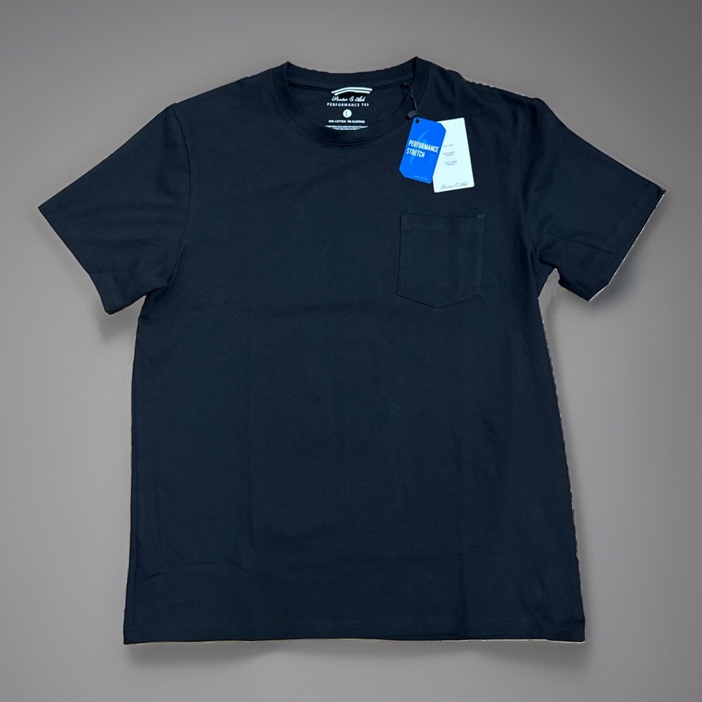 Porter & Ash Mens Essential Performance Crew Classic Tee Shirt Large Black