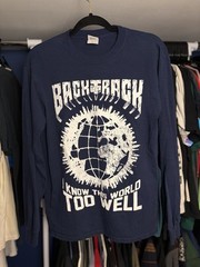 Backtrack NY Hardcore Double Sided Long Sleeve Navy Blue Size Medium Y2K