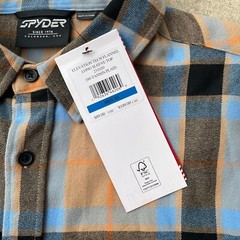 NWT Spyder Elevation Tech Flannel Men’s Size XL Tannin Plaid Outdoor Long Sleeve