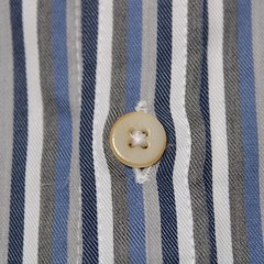 GMF NWOT Casual Button Down Shirt 16.5 42 In White With Blue & Gray Stripes