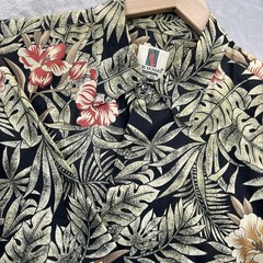Tori Richards Honolulu Button Down Large Floral Hawaiin Cotton Lawn USA Vintage