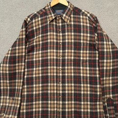 Pendleton Woolen Mills Flannel Button Up Shirt Men’s Large Tall Plaid Wool READ