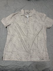 Men’s XL All In Motion Khaki Boat Button Down Short Sleeve Sun Shirt