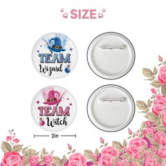 10 PCS Wizard Witch Gender Reveal Button Pin Team Boy Girl Badge Brooch