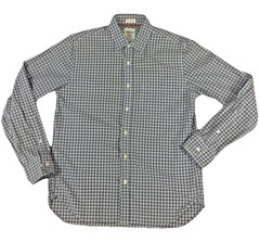 Fossil Mens Classic Fit Plaid Button Down Shirt Blue White Orange Size M 54