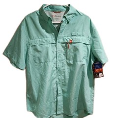 American Outdoorsman Shirt Mens Large Cascade Button Up Vented Wicking Fishing