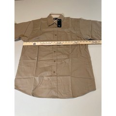 Blue Generation Short‑Sleeve Button‑Down Shirt – NWT – Size M – Tan – Cotton