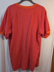 Vintage Men’s M Basic Essentials Orange Pink Striped Tee T-shirt 90s Oversized
