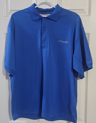 Columbia PFG Polo Mens S Blue Omni-Shade Fishing Shirt Measures Larger
