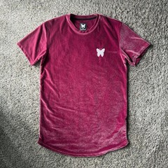 Men’s Burgundy Velour/Velvet T-Shirt Size M