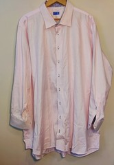 Tom James Custom Tailored Pink Floral Dress Shirt Executive Collection 3XLT