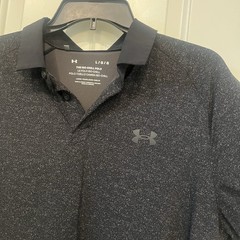 Under Armour Men’s Iso Chill Polo Mens L Performance Golf Shirt Black Speckle