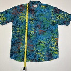 Bimini Bay Outfitters Fish Print Button Up Shirt Mens XL Hawaiian Camp Fishing