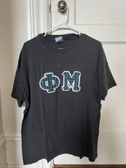 Hanes Beefy-T Phi Mu Logo Graphic Gray Crew Neck Short Sleeve T-Shirt XL