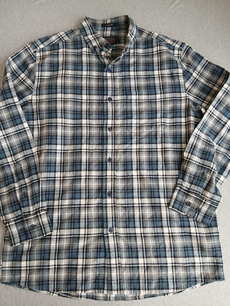 Pendleton Shirt Mens Medium Button Down Cotton Wool Blend Somerset Western