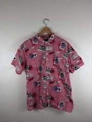 Vintage Basic Elements Short Sleeve Button-Up Shirt – All Over Print