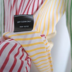 Rowing Blazers Fun Shirt Patchwork Striped Multi Color Button Down Large NWT