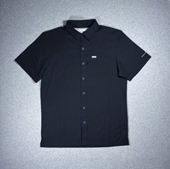 Columbia PFG Slack Tide Camp Shirt Mens S Black Short Sleeve Button Up Vented
