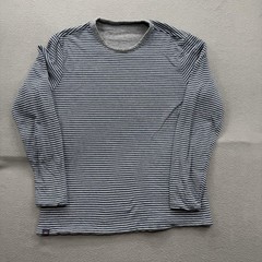 Faherty Striped Solid Reversible Shirt Mens XL Gray Long Sleeve Crewneck Tee